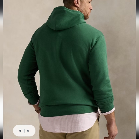 NEW Polo Bear Fleece Hoodie Color Washed Forrest NWT - Picture 3 of 5